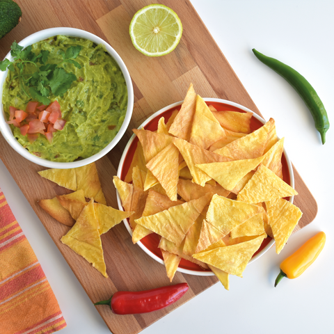 Nachos de Milho e Guacamole