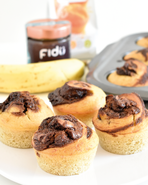 Muffins de Banana com Creme de Cacau