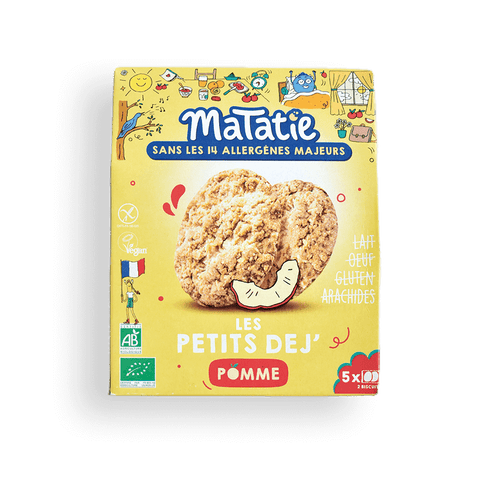 Bolachas Pequeno Almoço de Maçã BIO 160g - Matatie